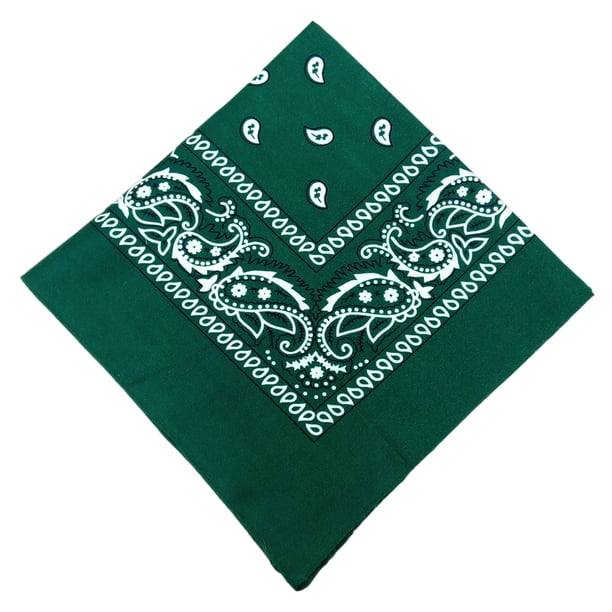 Soidarity Pañuelo de anacardo de poliéster Unisex, bufanda cuadrada, diadema con estampado de Cachemira, muñequeras, pañuelo para la cabeza, Ciclismo Verde oscuro