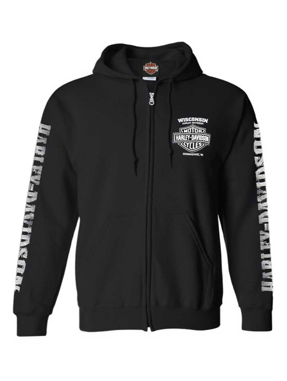 Harley Davidson Men S Eagle Piston Fleece Pullover Sweatshirt Black Xl Harley Davidson Walmart Com