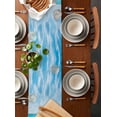 thumbnail image 5 of Summer Beach Table Runner Blue Coastal Ocean Seaside Nautical Tablerunners 13 x 60 Inch, Table Decorations Tabletop Scarf for Summer Gathering Holiday Farmhouse Kitchen Dining Decor, 5 of 6