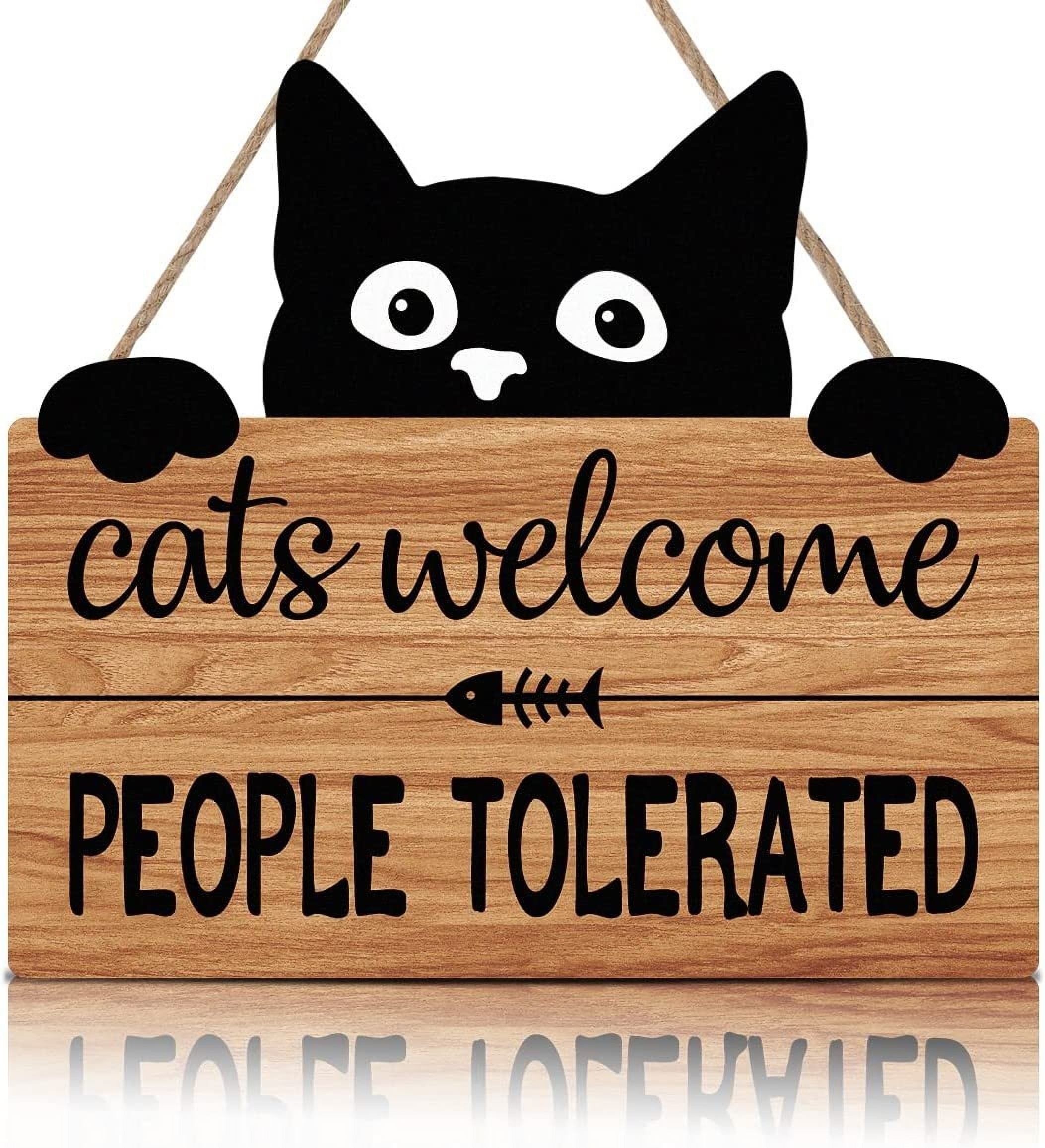 10 Round Wooden Sign: Vintage Scaredy Cats Welcome [AP7301