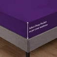 thumbnail image 4 of 4-Piece Twin Sleeper Sofa Sheet Set, 100% Egyptian Cotton, 800 Thread Count, Fits 8" Deep Pull-Out Couch Mattress (36" x 72") - Purple Solid, 4 of 5