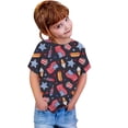 thumbnail image 4 of VNKIDY Boys Girls Kids American Flag Hot Dog Popcorn Ice Cream Star Graphic Print T-Shirts Casual Short Sleeve Crewneck Tees For Independence Day Festival Daily Wear Black 6-7 Years, 4 of 4