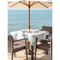 thumbnail image 2 of Easter Bunny Outdoor Tablecloth - 54x54 Inch Square Dining Table Cover, Green Eucalyptus Leaves Spring Flowers Country Waterproof Outdoor Table Cloth with Umbrella Hole & Zipper for Picnic/Patio, 2 of 7