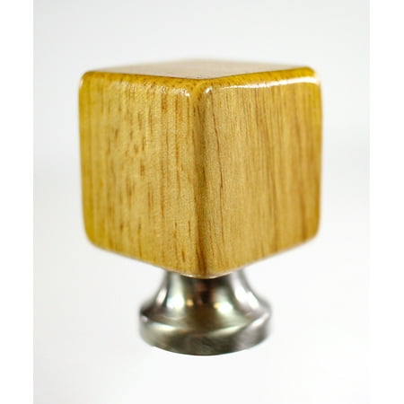 - Cube Wooden Lamp Finial Vintage Oak 1.75
