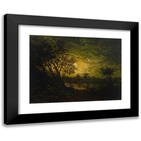 Ralph Albert Blakelock 14x11 Black Modern Framed Museum Art Print Titled - Moonlight (1883-1893)