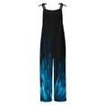thumbnail image 4 of Dihao Jumpsuits for Women Plus Size Casual Style Printing Wide Leg Suspenderss Rompers with Pockets Womens Round Neck Fashion Summer Solid Sleeveless Slip Jumpsuit Overalls Daily Fashion Bodysuit, 4 of 5