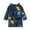 Navy, variant on Mikilon 5-11 Years Girls Printed Hooded Bathrobe Toddler Robe Pajamas Sleepwear with Pockets