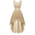 thumbnail image 6 of Female Floral Lace Chiffon Dress Bridesmaid Dress Cocktail Dresses Mid-length Prom Party Dresses with Waist Tied, 6 of 9