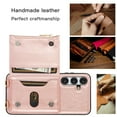 thumbnail image 6 of Allytech Wallet Case Cover for Samsung Galaxy S24, Luxury PU Leather with Detachable Crossbody Strap Stand Zipper Pocket Cards Holder Shockproof Phone Case for Galaxy S24, Rosegold, 6 of 8