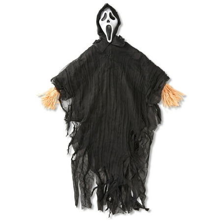 Ghost Face Scarecrow, Black, Halloween Plastic Outdoor Decoration, by Fun World