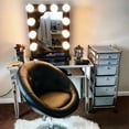 Impressions Vanity Antoinette Round Tufted Modern Makeup Vanity Chair, 360 Degree Swivel (Black ...