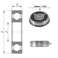 thumbnail image 4 of Rodamientos de bolas de ranura profunda 6000NR2RS de Unique Bargains 10x26x8mm P4 con doble sello de goma lubricado 1 Pc Carro Patinete Patineta Rueda Universal Tonal Plateado Negro, 4 of 6