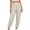 Beige, variant on Womens Tapered Cargo Pants High Waist Wide Waistband Jogger Trousers with Pockets Casual Streetwear White
