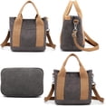 thumbnail image 2 of LHSHID Handbag for Women Small Multi-Pockets, Canvas Mini Tote Shoulder Bags with Zipper, Satchel Hobo Bag for Travel Work, 2 of 8