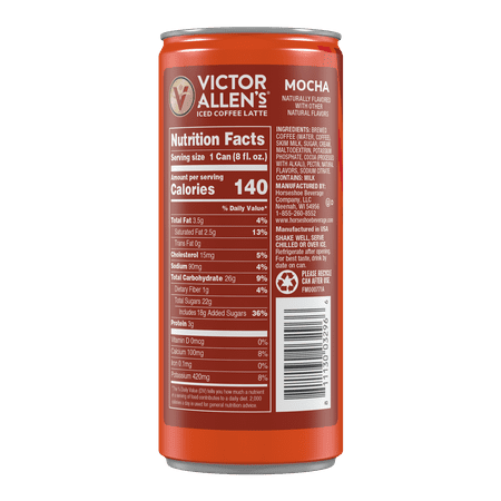 Victor Allen's Mocha Ready-to-Drink Iced Coffee Latte, 8 fl oz