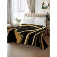 thumbnail image 2 of Black Gold Marble Queen Size Flat Sheet, Wrinkleproof & Fadeproof Cooling Flat Bed Sheet Only, Modern Geometric Textured Breathable Soft Bedding Top Sheets 90 x 102 Inches, 2 of 8
