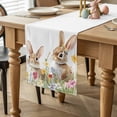 thumbnail image 2 of Easter Table Runner 60 Inches Long for Kitchen Dining, Cartoon Cute Bunny Rabbit Flowers Floral Country Dresser Scarf Farmhouse, Dining Table Decorations for Wedding/Parties, 13 x 60 In, 2 of 8