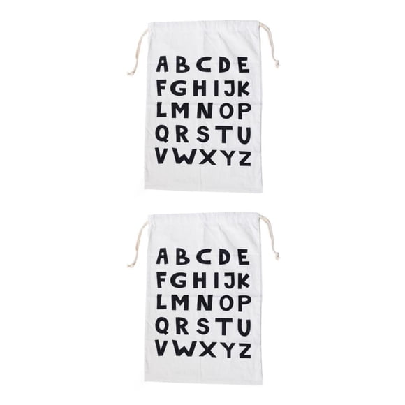 Toystoory Bolsa de cierre de cordón de lino y algodón para el hogar, bolsa de gran capacidad reutilizable a prueba de polvo para sala de estar, Tipo 1 2piezas