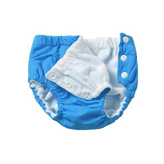 Haitryli Baby Girls Boys Swim Training Pants Bloomers Toddler Button-up Swimming Trunks Diaper Blue 9-12 Months