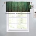 thumbnail image 4 of Rustic Barn Door Kitchen Window Curtain Valance Green Old Wooden Farmhouse Door Window Treatment Valance Curtains for Bathroom 54 by 18 in, 1 Panel, 4 of 6