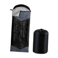 thumbnail image 2 of Saco de dormir para exteriores, cálido saco de dormir para acampar, funda portátil de 87 x 32 pulgadas con Negro y gris, 2 of 9
