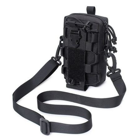 

Water Bottle Pouch Molle Hydration Carrier Mobile Phone Bag With Extra Accessory Pouch And Detachable Shoulder Strap outdoor Multifunctional Bag For Climbing Hunting Fishing Adventure