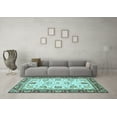 thumbnail image 3 of Ahgly Company Indoor Square Abstract Light Blue Modern Area Rugs, 7' Square, 3 of 4