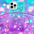 thumbnail image 4 of Funda para iPhone 15 PRO MAX Brillantina Líquida Divertida Reluciente y con Cristales en Movimiento Cuerpo Cruzado con Cordón Ajustable, 4 of 5