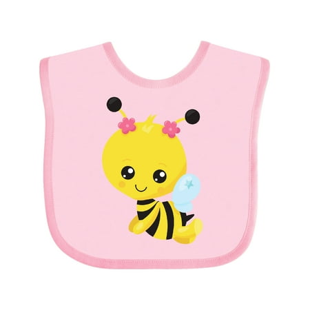 

Inktastic Cute Bee Little Bee Honey Bee Flowers Gift Baby Girl Bib