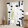 thumbnail image 3 of Manfei Black Square Buffalo Black Out Curtains, Vintage Checkered Abstract Curtains Pack of 2 (42x63 Each), Rectangle Plaid Bedroom Curtains, Window Curtains Decor, 3 of 6