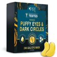 thumbnail image 1 of LA PURE Mascarillas para tratamiento de ojos de oro de 24 quilates, parches debajo de los ojos, tratamiento de bolsas debajo de los ojos, mascarilla para ojos hinchados, almohadillas de gel antiarruga, 1 of 5