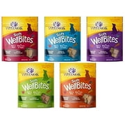 Angle View: Wellness Wellbites Soft & Chewy Variety Pack (Beef & Turkey, Chicken & Lamb, Chicken & Venison, Lamb & Salmon, and Turkey & Duck, 6 ounce bags)