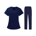 thumbnail image 5 of Women Nurse Uniform,Medical Nurse Scrubs,Breathable Tops And Pants Beauty Salon Ladies Scrubs Set,Clothing , Navy Blue, XXL, 5 of 9