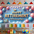 thumbnail image 3 of Decorative Design Happy Retirement Banner Colorful Balloons Celebration Backdrop for Retirement Party Indoor Decoration Event Celebration, 3 of 7