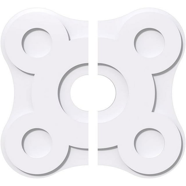 Ekena Millwork CMP34LA2-07000 34 Po OD x 7 Po ID Carré Luna Architecture Grade Médaillon de Plafond Contemporain PVC - 2 Pièces