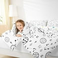 thumbnail image 6 of Manfei Outer Space Teen Bedding Comforter Set, White Black Stars Galaxy Twin Comforter Sets, Starry Sky Planet Reversible Bedding Set, Luxury Bedroom Decor, 2 Pieces, 6 of 9