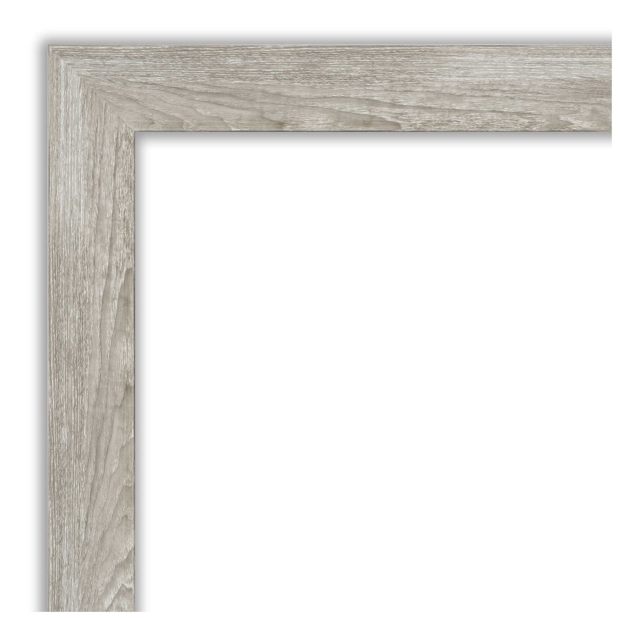 Amanti Art White Cork Board Framed Dove Greywash Narrow Bulletin Board 40 in. x 28 in.
