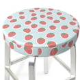 thumbnail image 3 of KLL Hand Drawn Strawberry Round Bar Chair Cushion Cover 12 inch ,Bar Stool Protector with Elastic, Soft Washable, 3 of 6