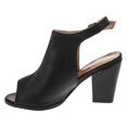 thumbnail image 2 of Chase & Chloe Willy-5 Women's Slingback Buckled Open Heel Chunky Ankle Booties, 2 of 4