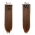 thumbnail image 2 of SHCKE Clip in Hair Extensions 26 Inch Hairpieces 8 Pieces Set Clip On Hair Extension Straight Double Weft Hair Extensions Synthetic Hairpiece for Women Light Auburn, 2 of 6