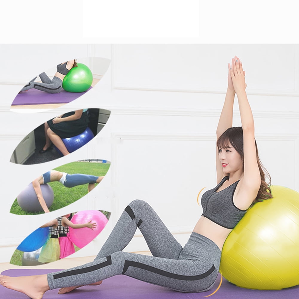 Extra Thick Yoga Ball Exercise Ball, Heavy Duty Swiss Ball for Balance, Stability, Pregnancy, Physical Therapy，yellow，65cm
