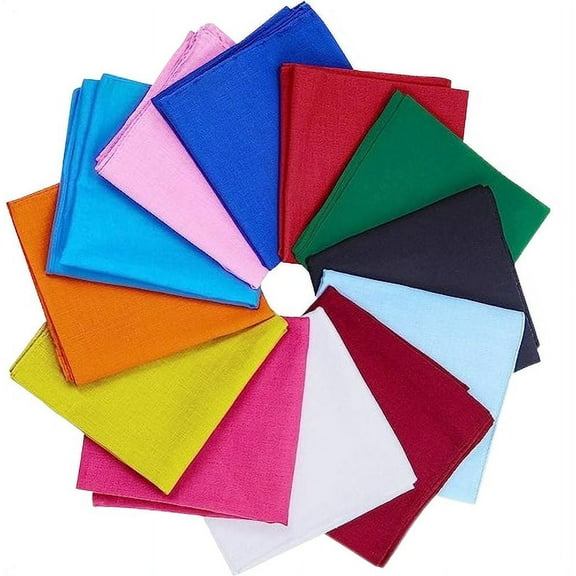 The Bandanna Company Cotton Multifunction Headbands Solid Multiple Colors (12 Pack)
