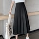 thumbnail image 5 of ICHUANYI Clearance Fashion Women Pleated A-Line Skirt Anti-Burnout Solid High Waist Short Skirt(Black, S) ICHUANYI WER2023081108583, 5 of 9