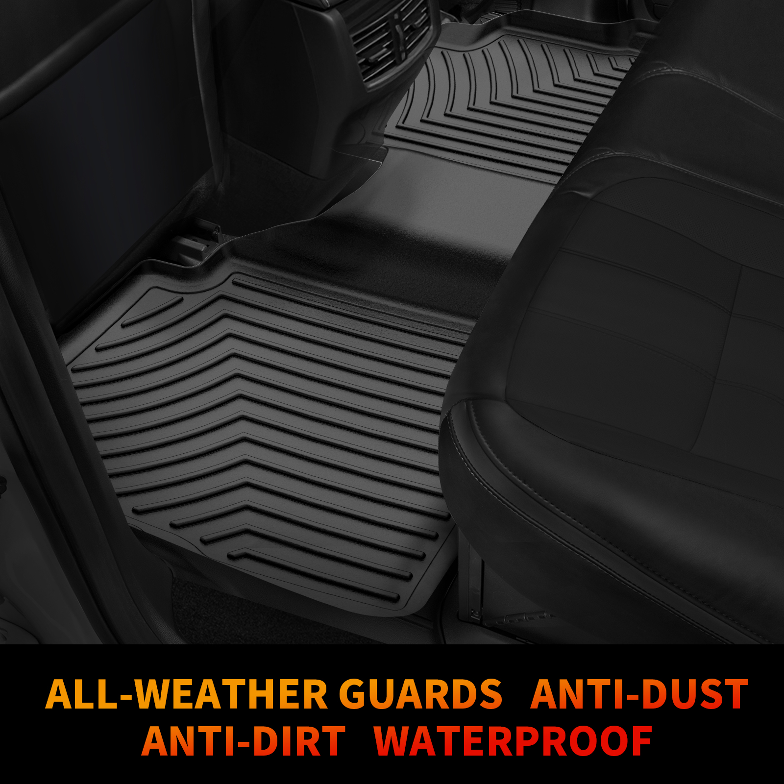 RVNI Floor Mats for 3D Mold TPE Rubber All-weather for 2018-2024 Nissan Kicks All-Weather Guard 2 Row Floor Liner Set TPE Front & 2nd Seat