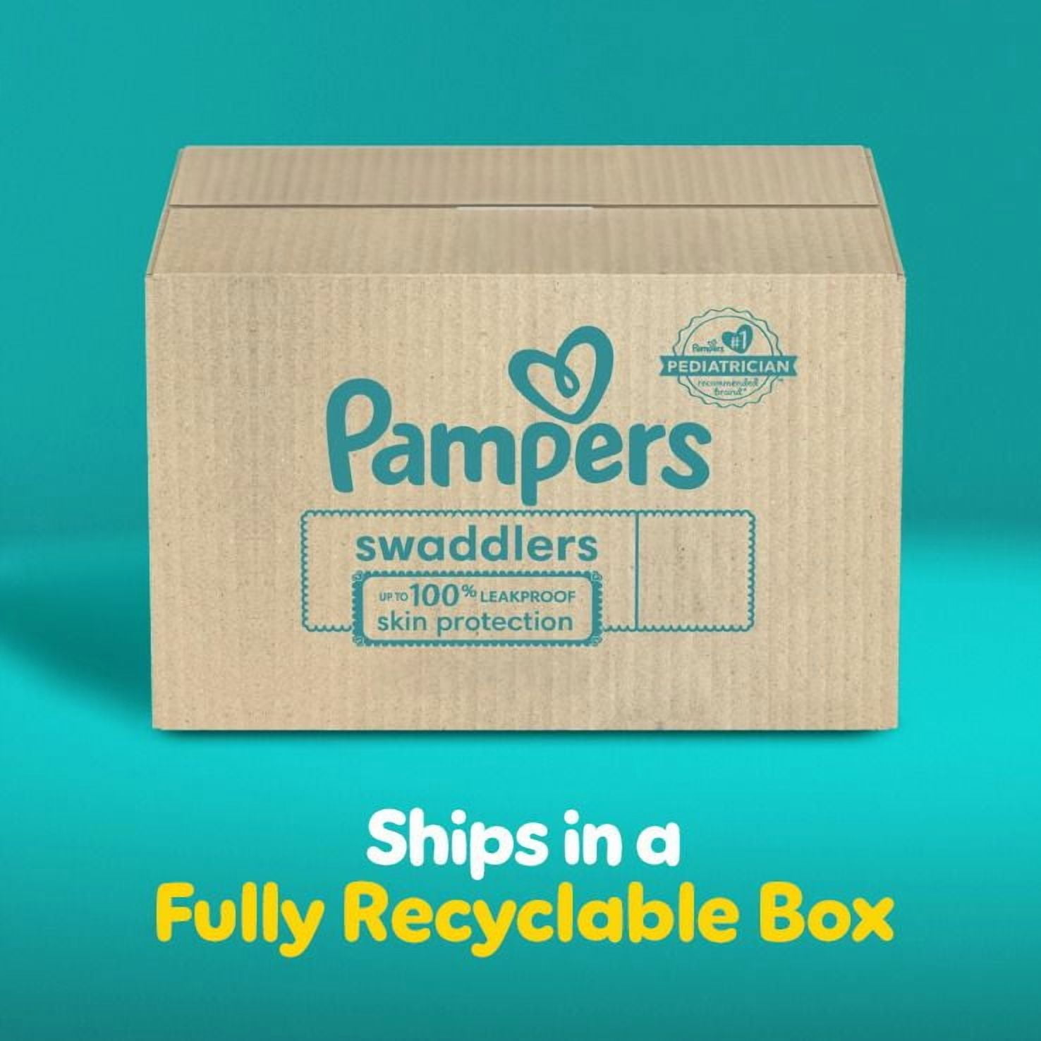 Couches Pampers Swaddlers, absorbantes, gardent bébé au sec et confortable, couche jetable pour bébé sans danger pour la peau, taille 2 (4,5 à [10 à 22 lb])