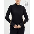 thumbnail image 3 of baleaf Thermal Shirts for Women Long Sleeve Turtleneck Tops Fleece Lined Base Layer with Thumb Hole Cold Weather Winter Gear Black S, 3 of 7