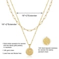 thumbnail image 2 of Turandoss Gold Layered Initial Disc Necklace for Women, 2 of 7