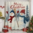 thumbnail image 2 of Shower Curtain 36"W x 72"L Vintage Snowman Christmas Winter Christmas Tree Fabric Shower Curtains Set with Hooks Water Repellent Bathroom Curtains Machine Washable Bathroom Accessories, 2 of 9