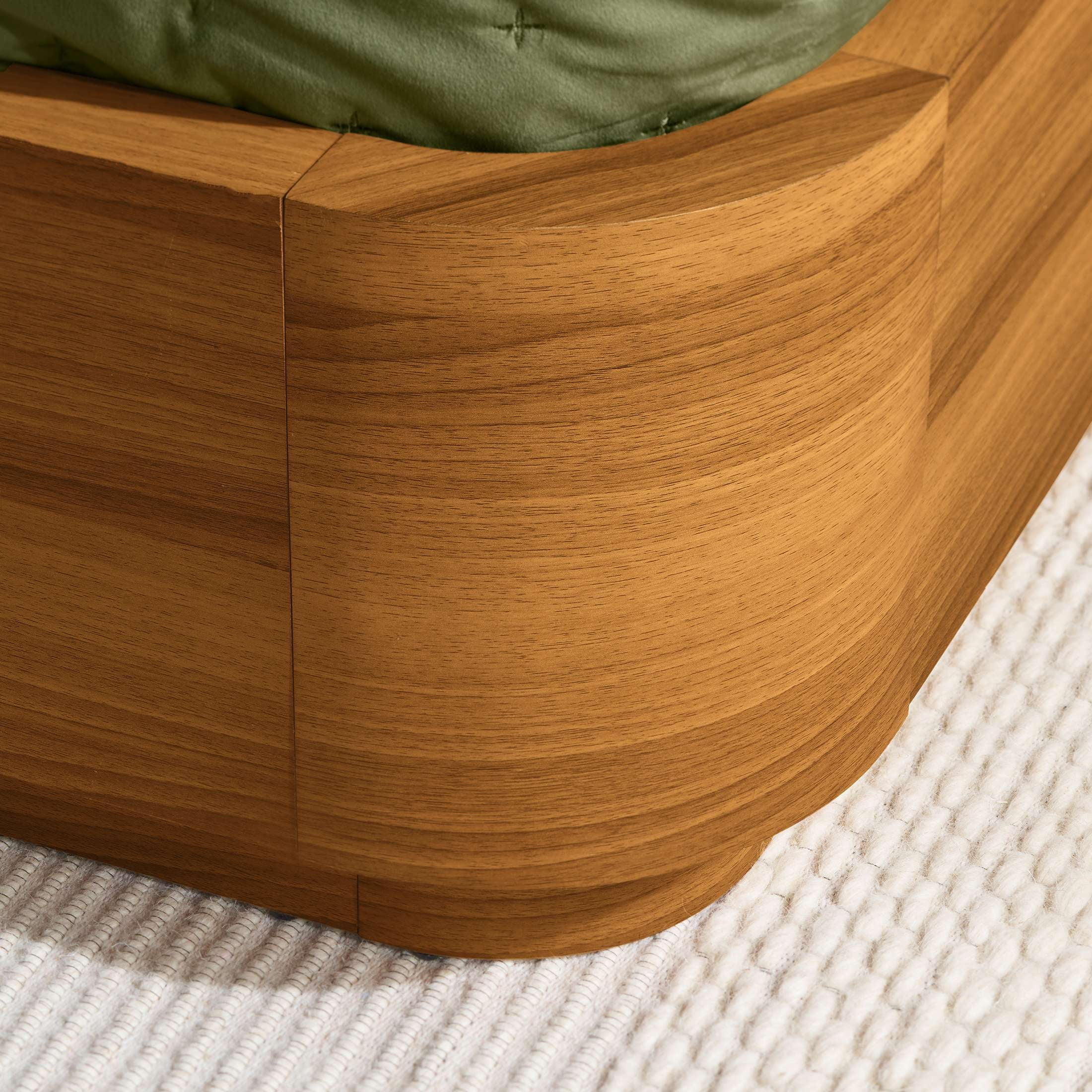 Better Homes & Gardens Juliet Curved Wood Platform Bed, Queen, Honey Brown