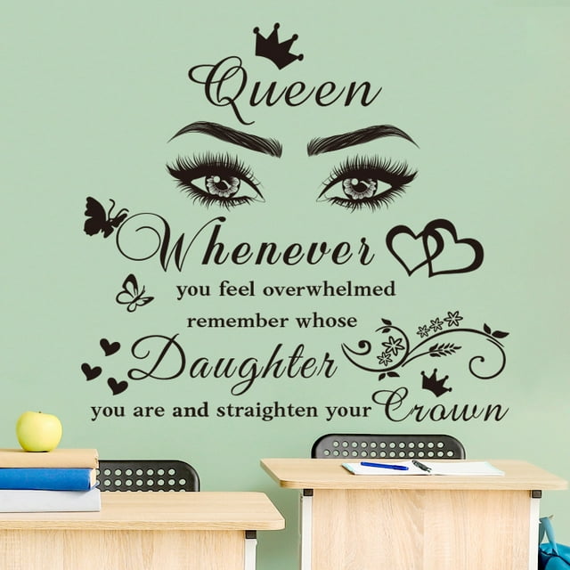 Adhesivos de pared con la frase inspiradora de la reina, ojos de corona, 30 x 90 cm